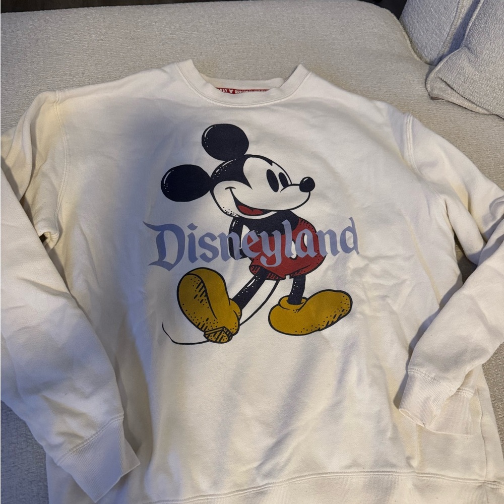 Disney Cream Crewneck Sweater with Mickey Mouse